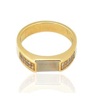 Superoro 18K Rose Gold Diamond Chalcedony Ring